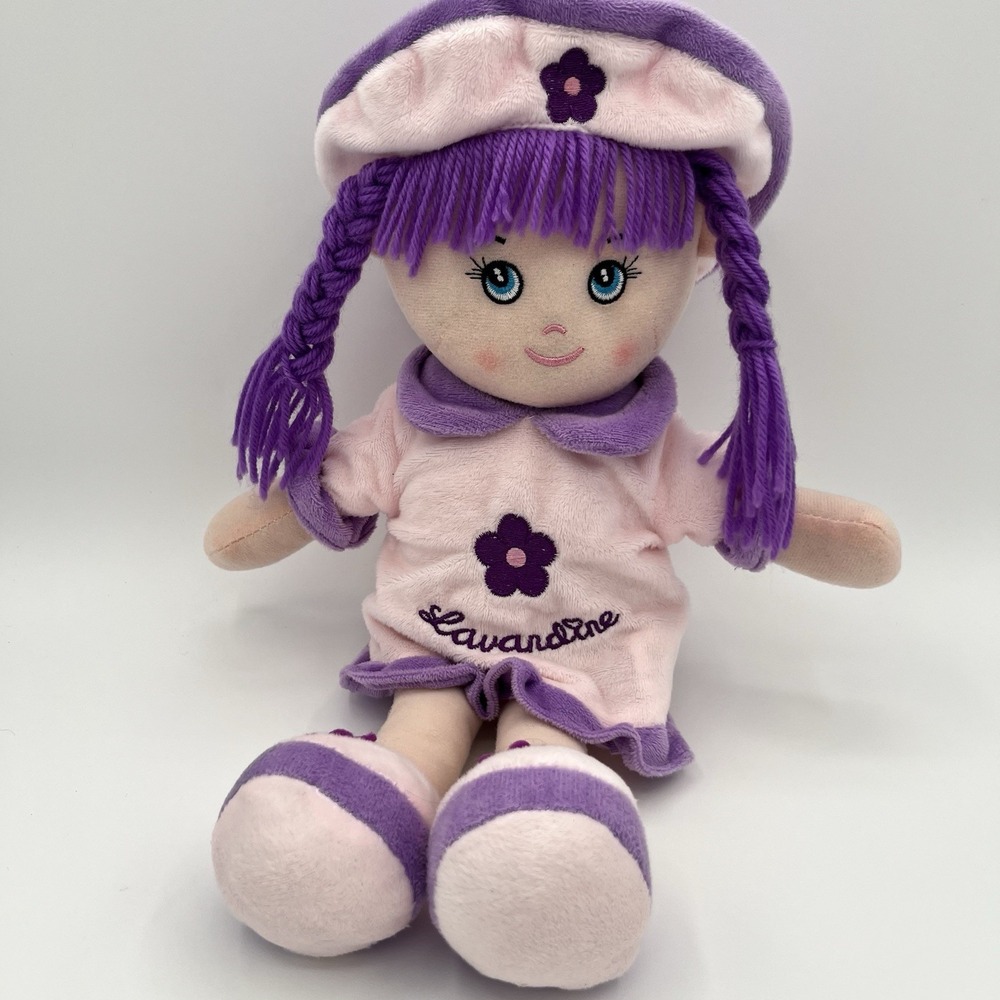 Enesco France Poupee Lavandine 15" Doll 40 cm Purple Lavender Yarn Hair